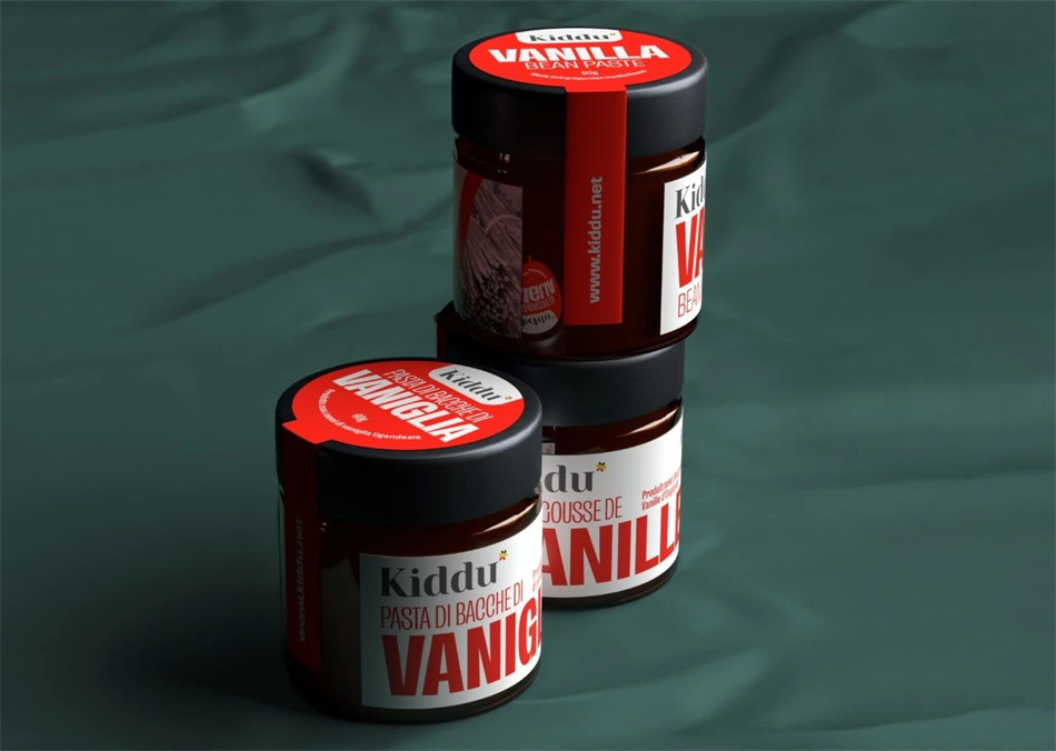 Kiddu VANILLA BEAN POWDER 瓶装酱料包装设计